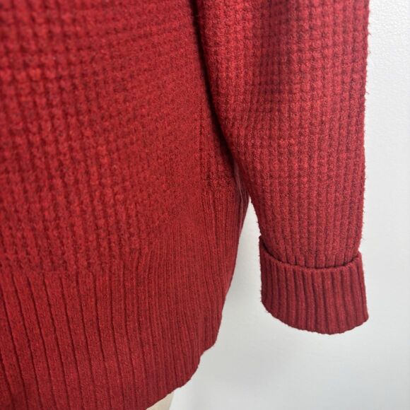 LL Bean Women's SuperSoft Waffle Sweater Turtleneck Rustic Red Size XL - Picture 4 of 10